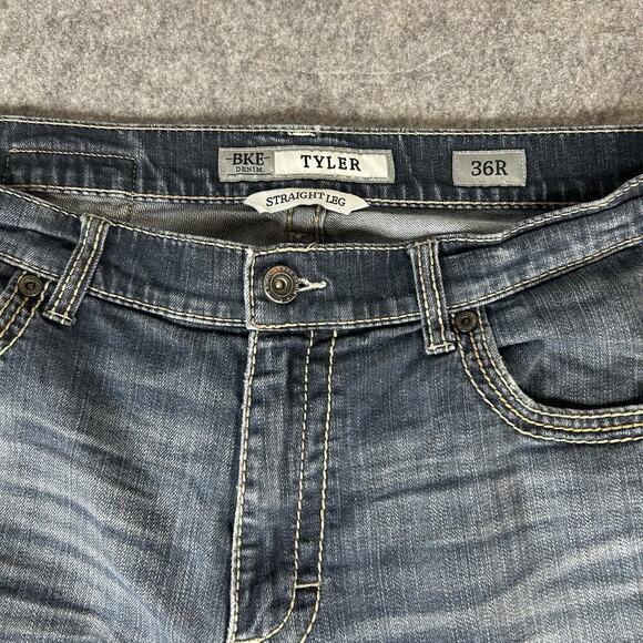 BKE Jeans Men’s Size 36x31 Blue Tyler Straight Leg Stretch Denim 5 Pocket Casual - Picture 5 of 13